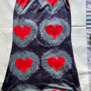 Heart Pattern Tie-Dye Dress